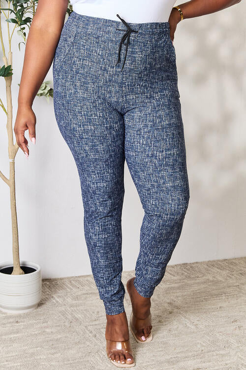 LOVEIT Heathered Drawstring Leggings with Pockets - Shop All Around Divas