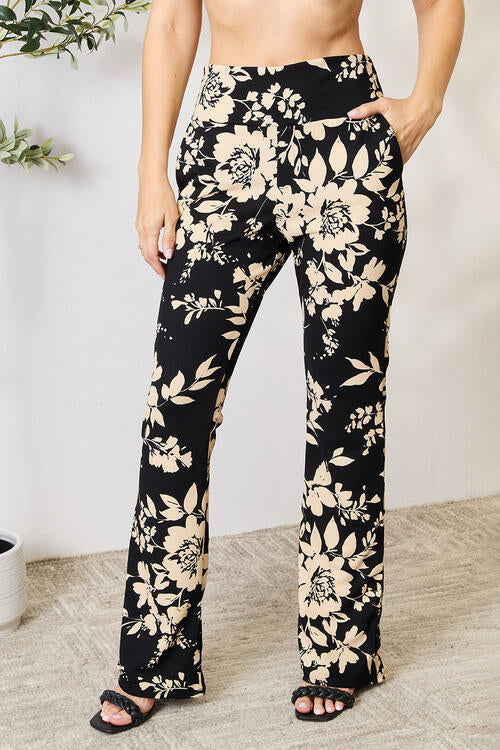 Heimish Full Size High Waist Floral Flare Pants - Shop All Around Divas