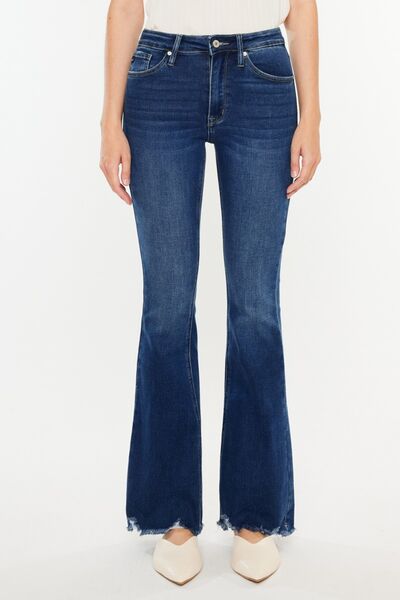 Kancan Cat's Whiskers Raw Hem Flare Jeans - Shop All Around Divas