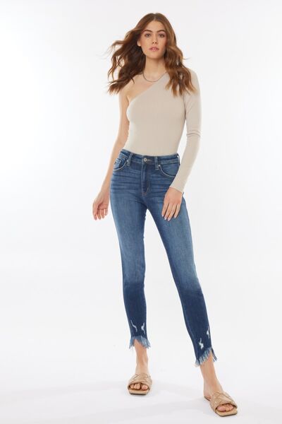 Kancan Raw Hem High Waist Cropped Jeans - Shop All Around Divas