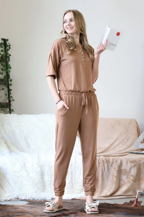 Carla Jumpsuit - Deep Camel 42POPS