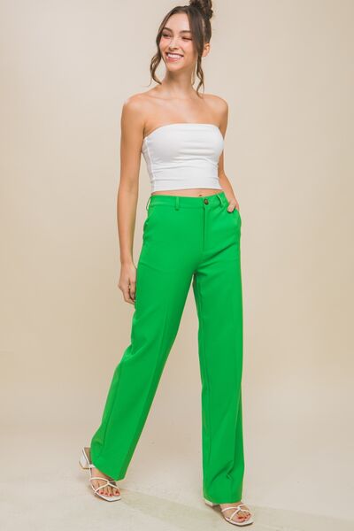 LOVE TREE High Waist Straight Pants - Shop All Around Divas