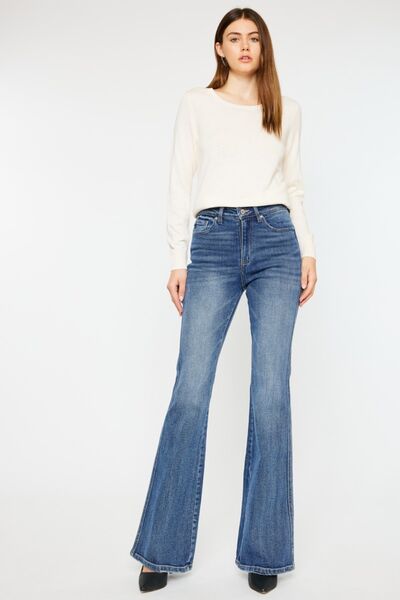 Kancan Cat's Whiskers High Waist Flare Jeans - Shop All Around Divas