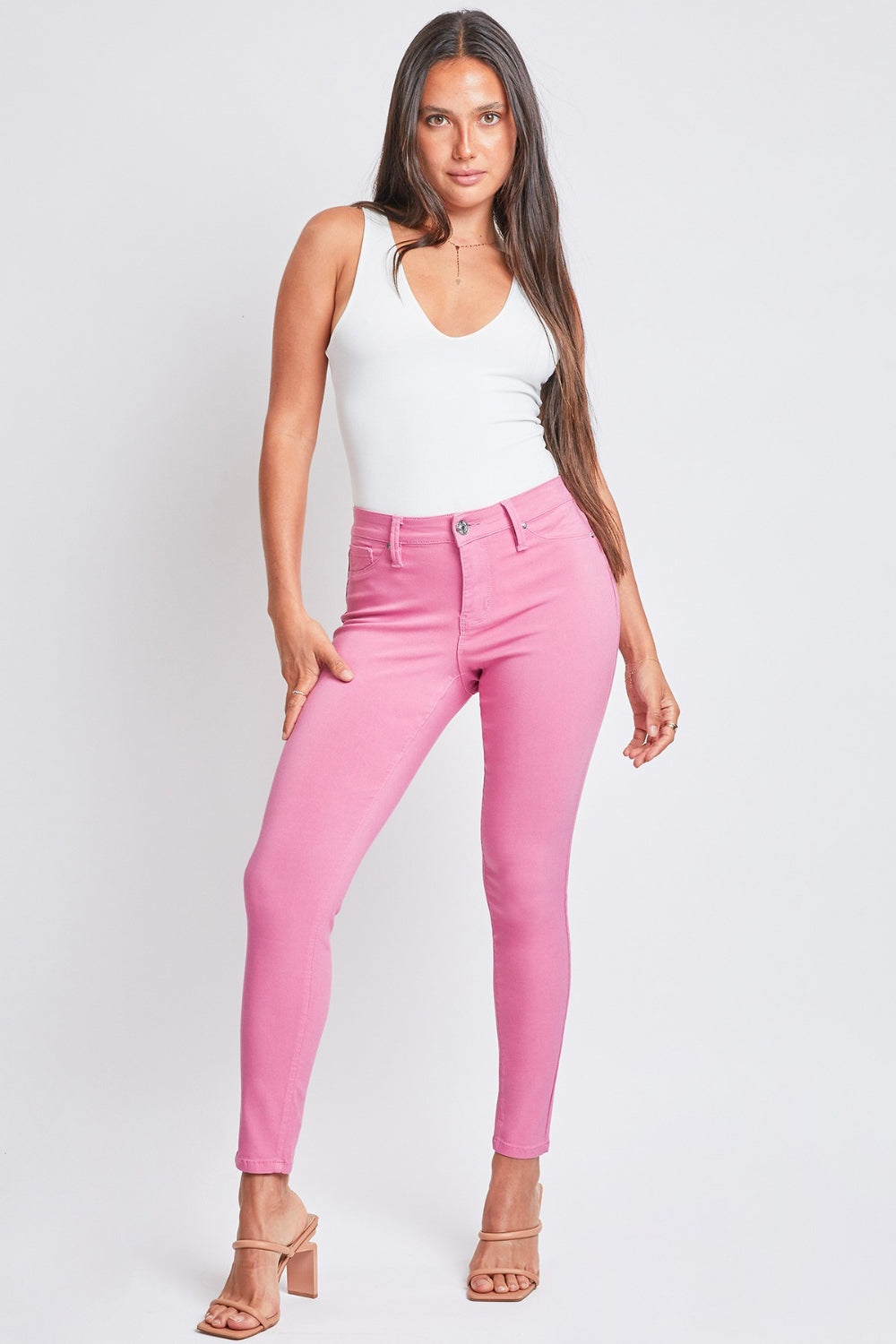 YMI Jeanswear Full Size Hyperstretch Mid-Rise Skinny Pants - Shop All Around Divas