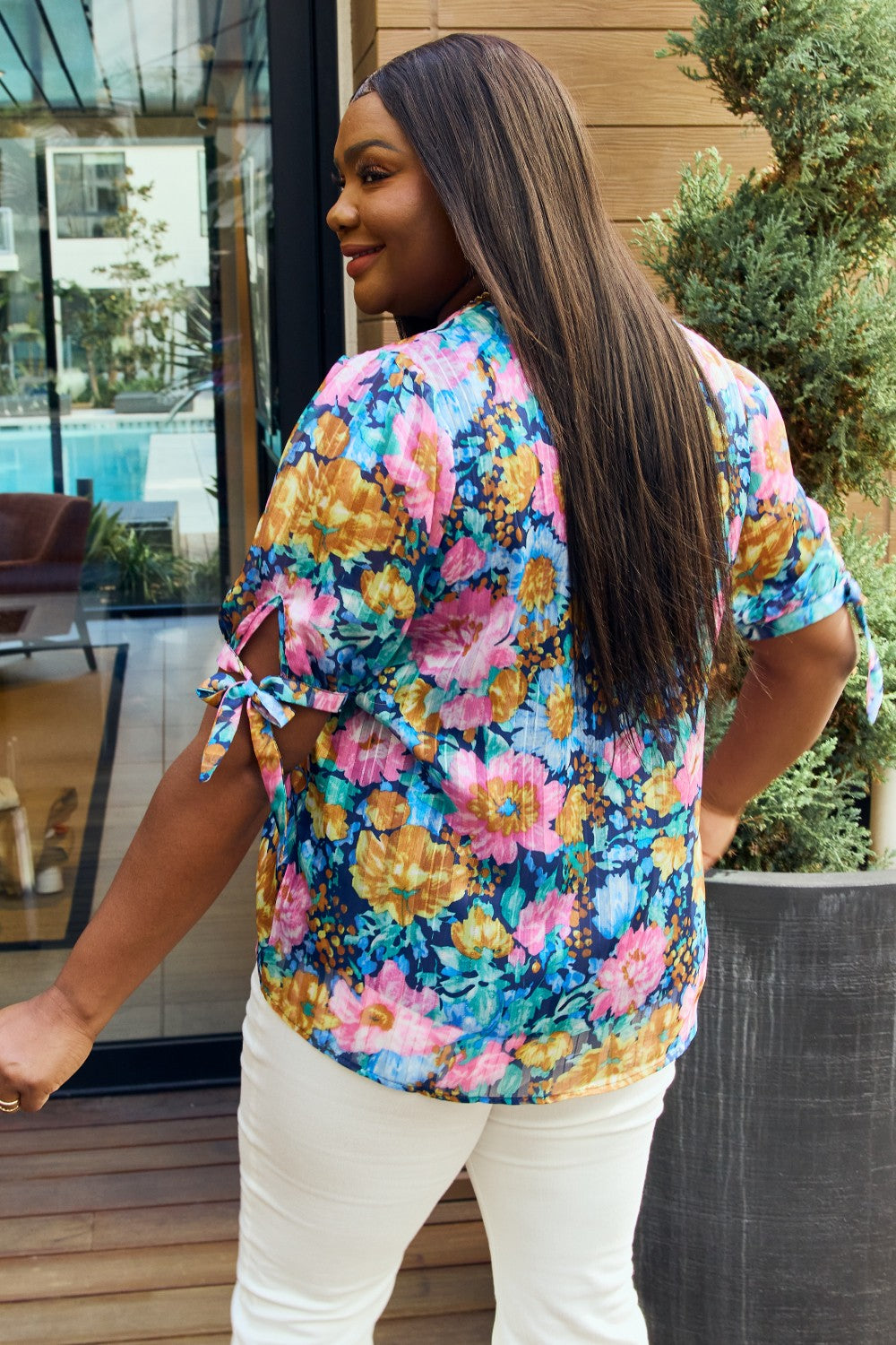 Always A Favorite Floral V-Neck Blouse