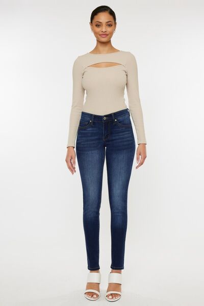 Kancan Mid Rise Gradient Skinny Jeans - Shop All Around Divas