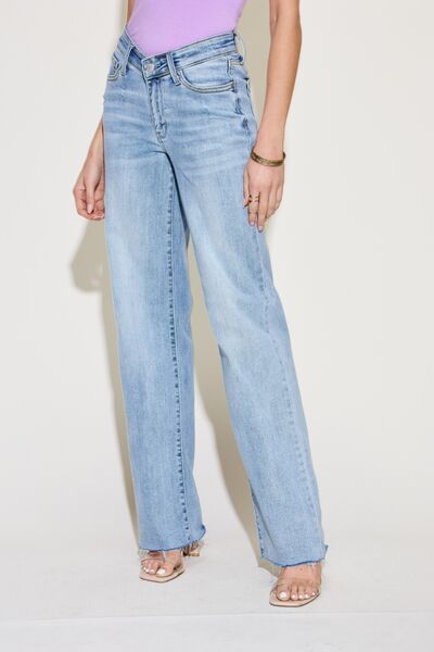 Judy Blue Full Size V Front Waistband Straight Jeans - Shop All Around Divas