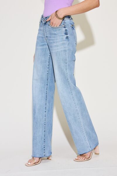 Judy Blue Full Size V Front Waistband Straight Jeans - Shop All Around Divas