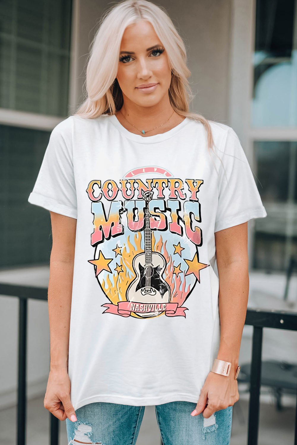 COUNTRY MUSIC NASHVILLE Graphic Tee Shirt