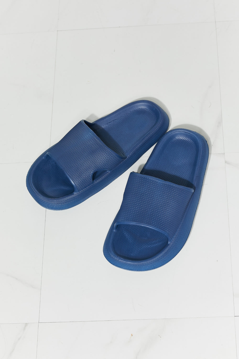 MMShoes Arms Around Me Open Toe Slide in Navy - Shop All Around Divas