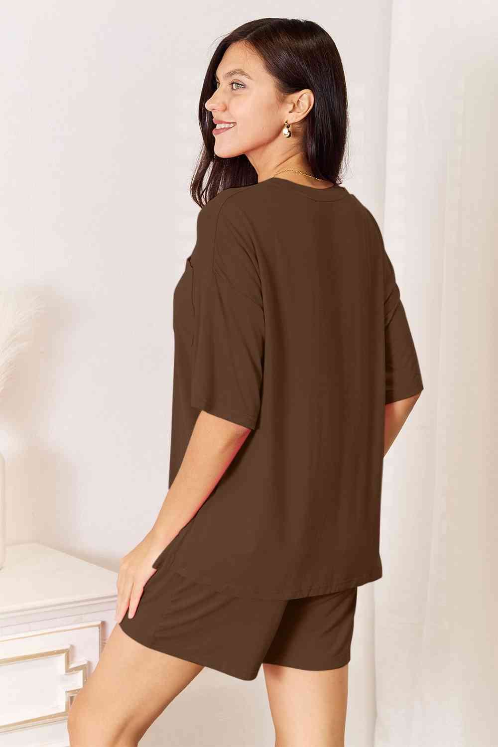 Basic Bae Full Size Soft Rayon Half Sleeve Top and Shorts Set - Shop All Around Divas