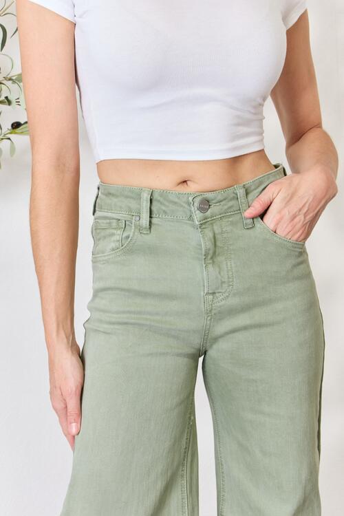 RISEN Full Size Raw Hem Wide-Leg Jeans - Shop All Around Divas