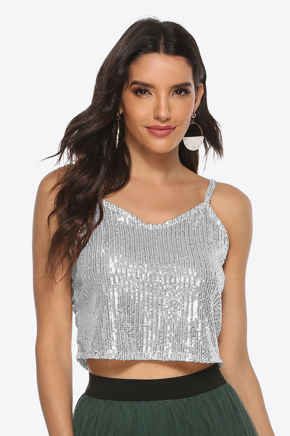 Lauren Sequin Cropped Cami - 2 Colors - Shop All Around Divas