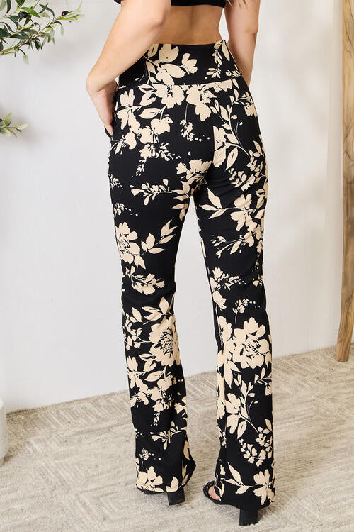 Heimish Full Size High Waist Floral Flare Pants - Shop All Around Divas