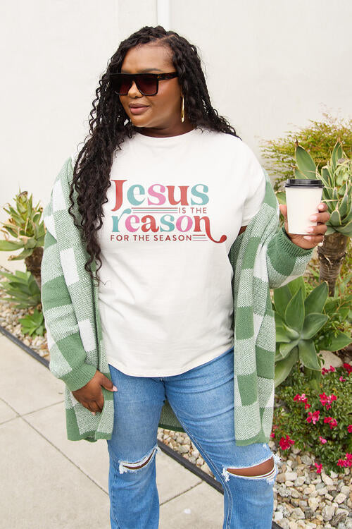 Simply Love Jesus Is The Reason Graphic Short Sleeve T-Shirt