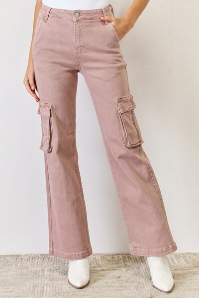 RISEN Full Size High Rise Cargo Wide Leg Jeans - Shop All Around Divas