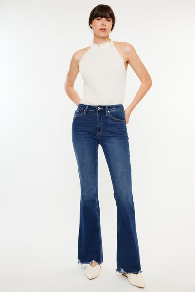 Kancan Cat's Whiskers Raw Hem Flare Jeans - Shop All Around Divas