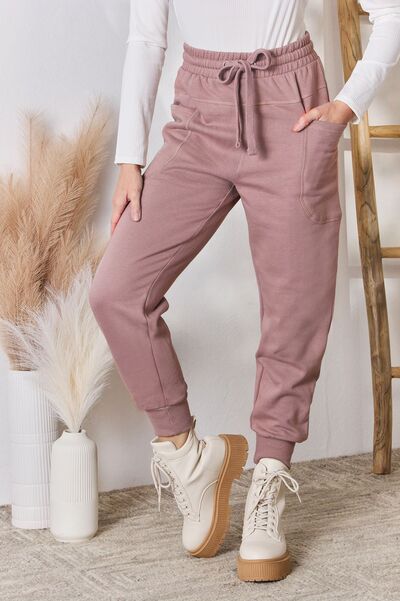 RISEN Drawstring Pocketed Joggers - Shop All Around Divas