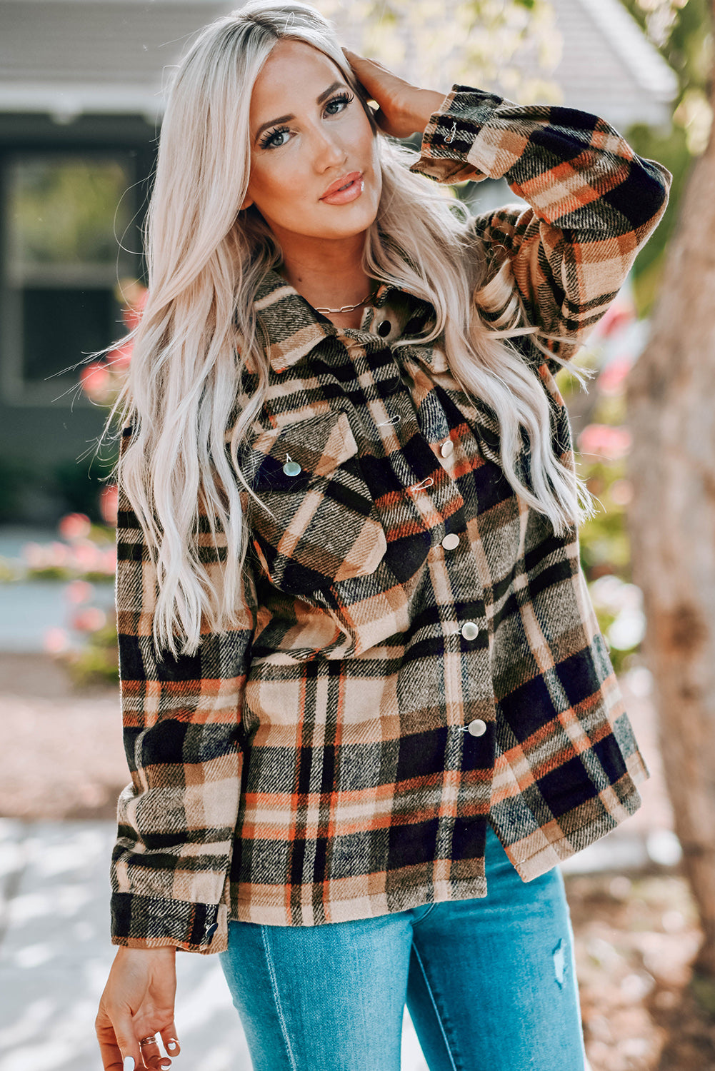 Double Take Plaid Button Front Shacket - 4 Colors - Shop All Around Divas