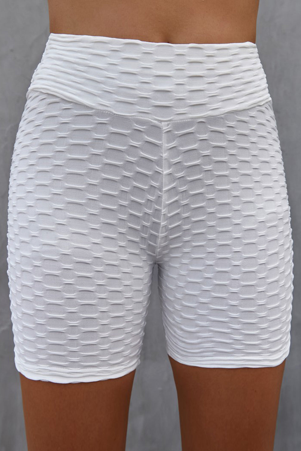 Textured High Waisted Biker Shorts - 2 colors