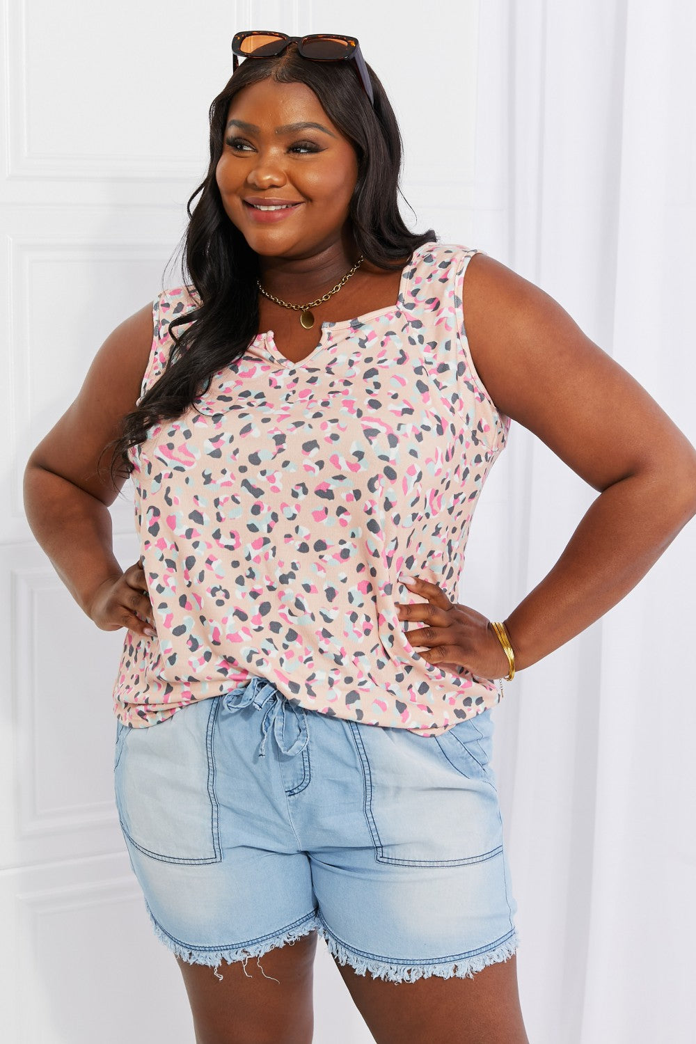 Surprise Party Printed Sleeveless Top - Shop All Around Divas