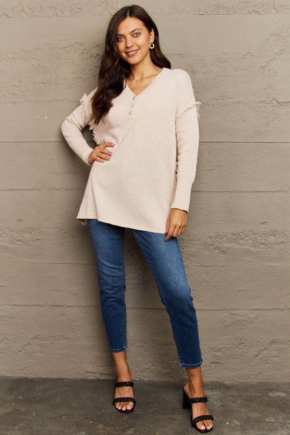 Regina Raw Hem Pullover Sweater - 2 colors