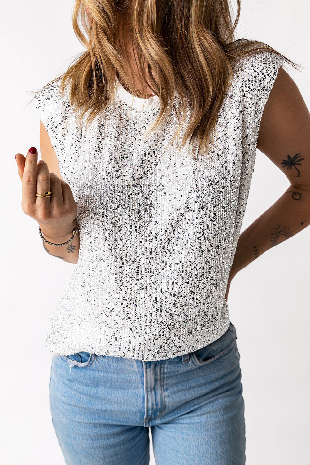 Summer Shani Sequin Capped Sleeve Tank - 3 Colors