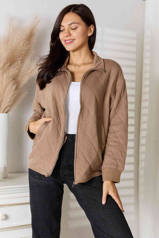 Sydney Zip-Up Jacket with Pockets - Shop All Around Divas