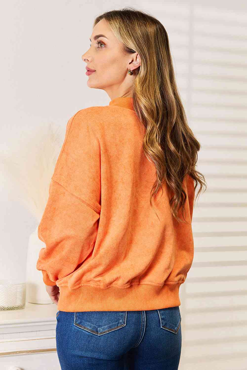 Basic Bae Round Neck Dropped Shoulder Sweatshirt - Shop All Around Divas