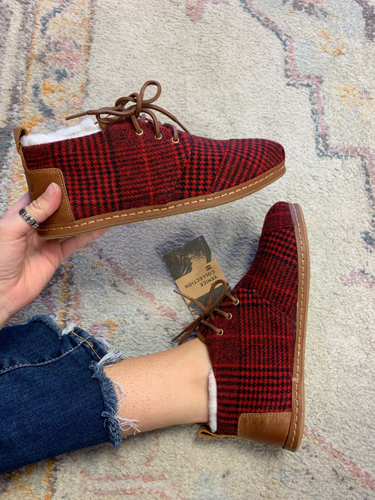 Toms Red Plaid Boots