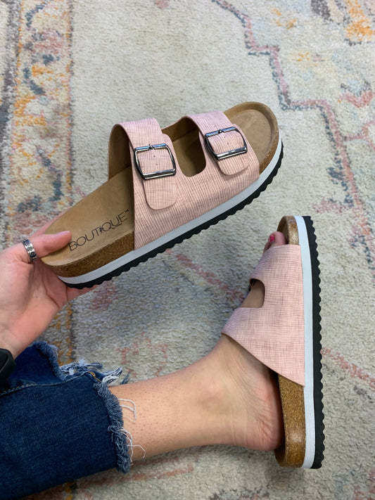 Beach Babe Sandals - Blush Corkys